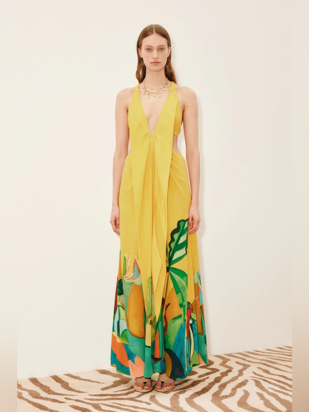 Alemais Mokshini Silk Cut Out Midi Dress NWOT